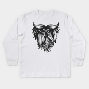 Curly Beard Kids Long Sleeve T-Shirt